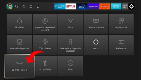 Schermata impostazioni Fire TV Stick: Aggiornamenti