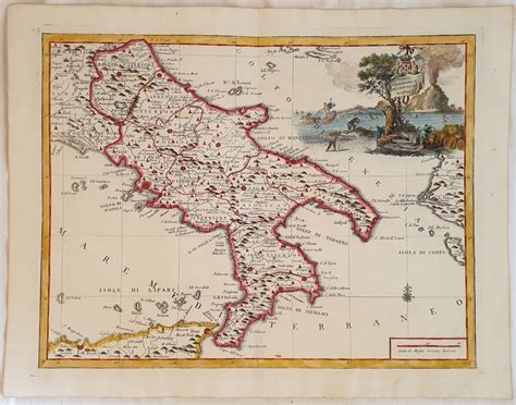 Mappa storica del Regno di Napoli con evidenziate le province di Principato Ultra e Capitanata
