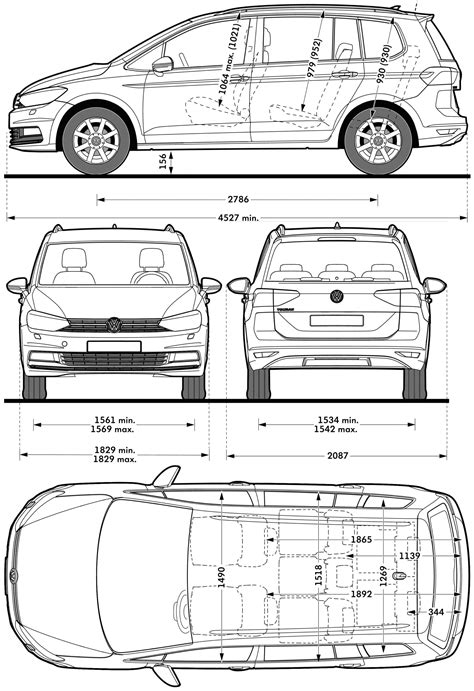 Schema dimensioni Volkswagen Touran