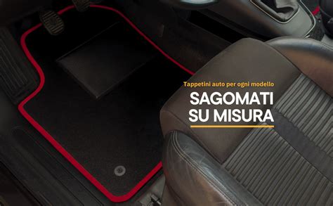 Schema di un tappetino auto su misura con punti di fissaggio