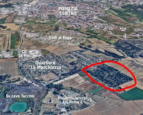 Mappa di Pomezia con indicazioni dei centri pneumatici