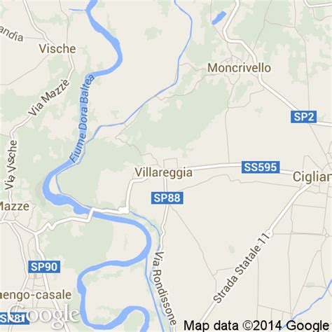 Mappa di Villareggia con indicazioni dei luoghi dell'evento