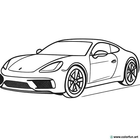 Disegno dettagliato di un'auto sportiva da colorare