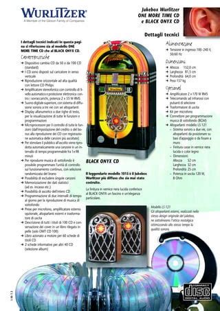 Dettaglio delle plastiche illuminate e del pannello di selezione di un jukebox