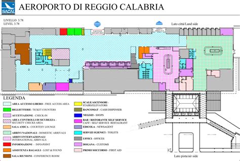 Mappa dell'Aeroporto di Reggio Calabria con indicazione dei punti di noleggio auto