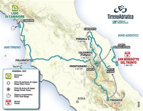 Mappa del percorso da Calambrone verso La Sterza e Lajatico