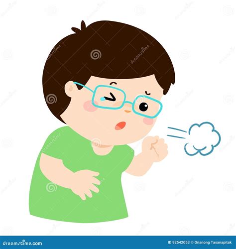 illustrazione di un bambino che tossisce con un genitore preoccupato sullo sfondo