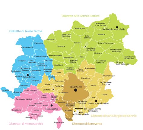 Mappa dei distretti sanitari menzionati