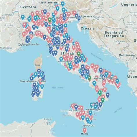 Mappa rivenditori auto in Italia