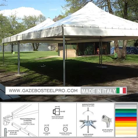 Gazebo 4x4 metri allestito per un evento all'aperto