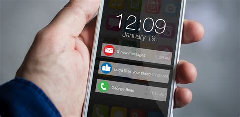Smartphone displaying alarm notifications