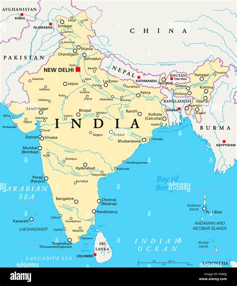 Mappa dell'India con le città menzionate nel romanzo