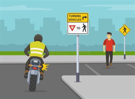 Motociclista in partenza da fermo, girando a destra