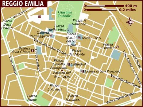 Mappa della provincia di Reggio Emilia con i concessionari Kymco evidenziati
