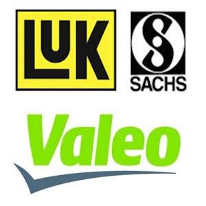 Loghi dei produttori di ricambi auto: Fiat, LUK, Valeo, Sachs