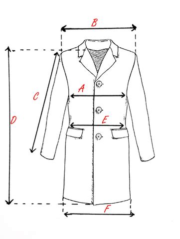 Schema delle misure del blazer cappotto Loro Piana