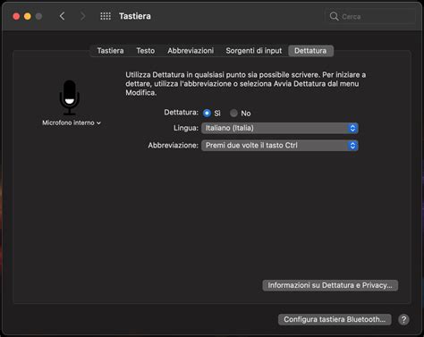 Icona di dettatura su macOS