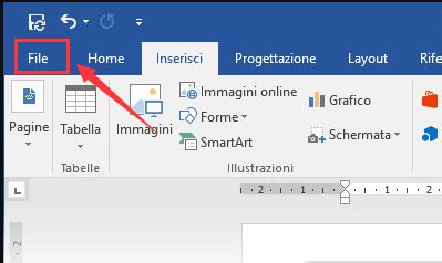 Interfaccia dell'app Word su mobile