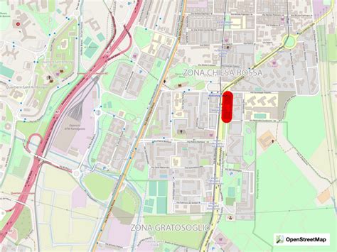 Mappa della zona di Via dei Missaglia con l'ubicazione della concessionaria
