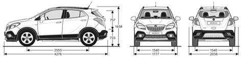 Schema delle dimensioni della Opel Mokka