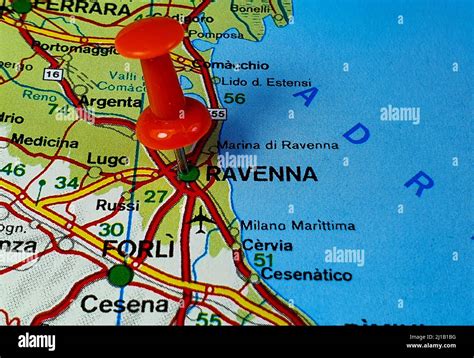 Mappa dell'Italia con Ravenna evidenziata