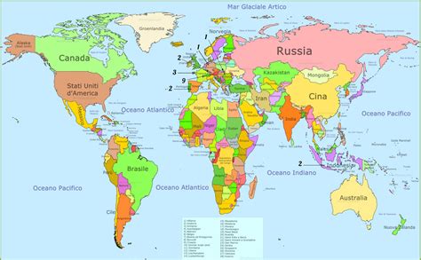 Mappa del mondo con evidenziati i paesi membri dell'OCSE e del DAC