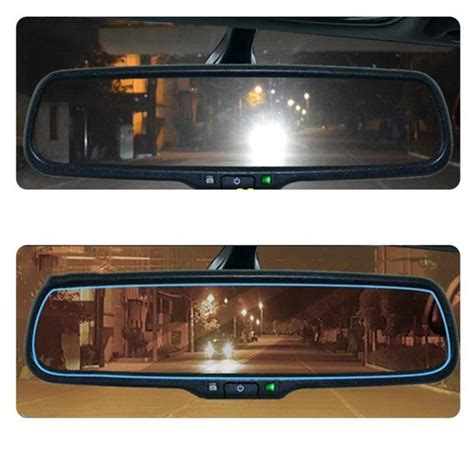Diagram illustrating how automatic anti-glare mirrors work with front and rear sensors