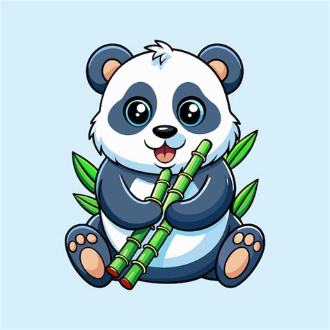 Panda carino con sfondo di bambù