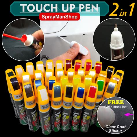 Comparison chart of different car paint repair methods: touch-up pen, spray can, professional repair