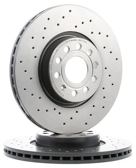 Dettaglio di un disco freno Brembo Xtra con foratura specifica