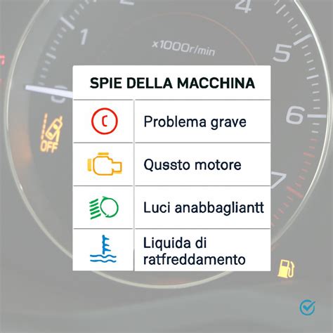 Segnaletica spie cruscotto