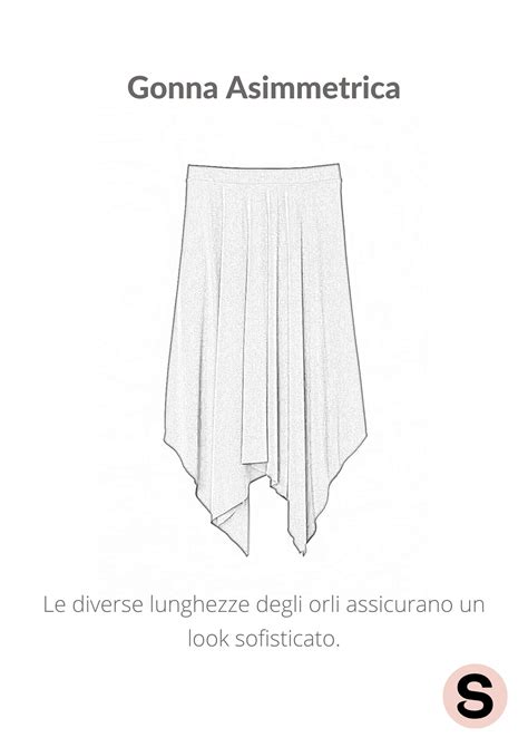 Schema di diverse lunghezze di gonna