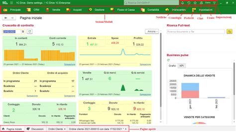 Interfaccia software gestionale per concessionarie