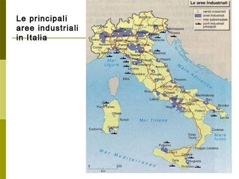 Mappa indicativa delle principali aree industriali italiane