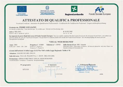 Certificato di qualifica professionale riconosciuto