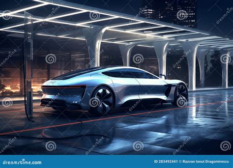 Un'auto ibrida parcheggiata in un garage sotterraneo