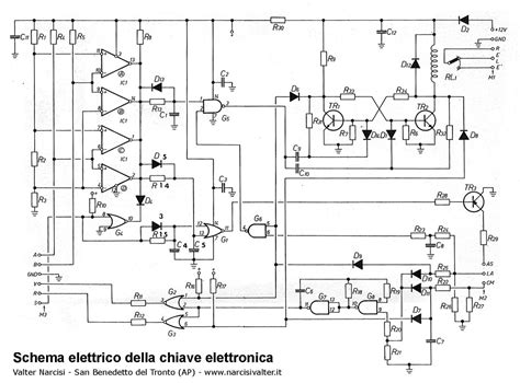 Schema di una chiave elettronica per auto