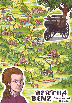 Mappa della Bertha Benz Memorial Route