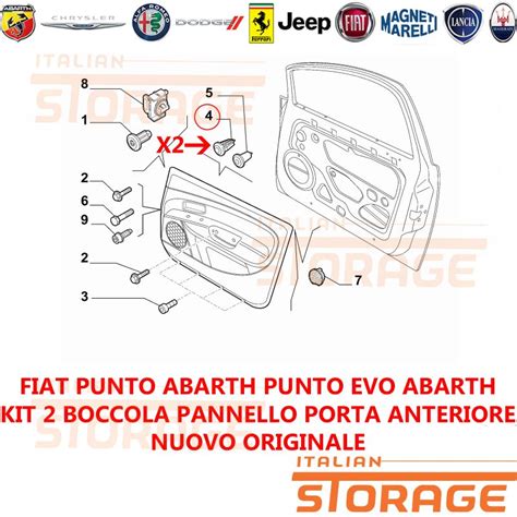 Pannello porta Fiat Punto Serie 2 con altoparlante