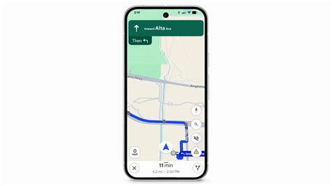 Schermata di navigazione di Apple Maps su un display automobilistico
