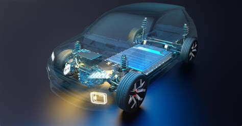 Schema della disposizione della batteria sotto il pianale di un SUV elettrico