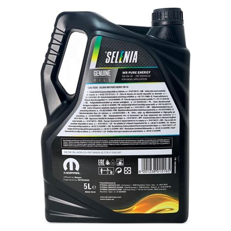 Bottiglia di olio motore Selenia WR 5W30