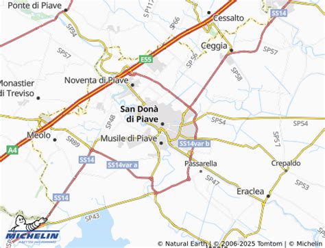 Mappa dell'area di San Donà di Piave con indicazione dei concessionari e officine moto
