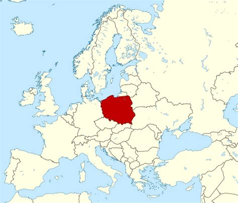 Mappa Europa con Polonia evidenziata