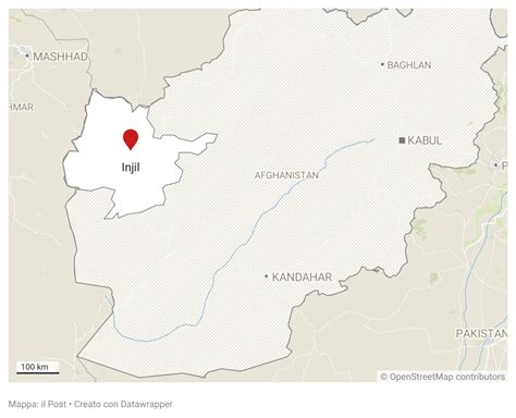 Mappa dell'Afghanistan che evidenzia la provincia di Herat