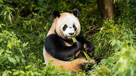Panda gigante in un habitat naturale