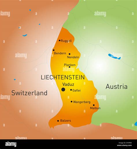 Mappa della Svizzera e del Liechtenstein