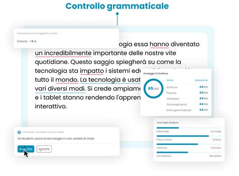 Esempio di interfaccia di un correttore grammaticale avanzato come LanguageTool
