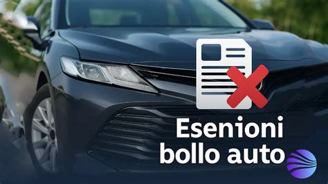 Infografica riassuntiva delle principali esenzioni e riduzioni del bollo auto