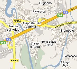 Mappa di Capriate San Gervasio e Brembate